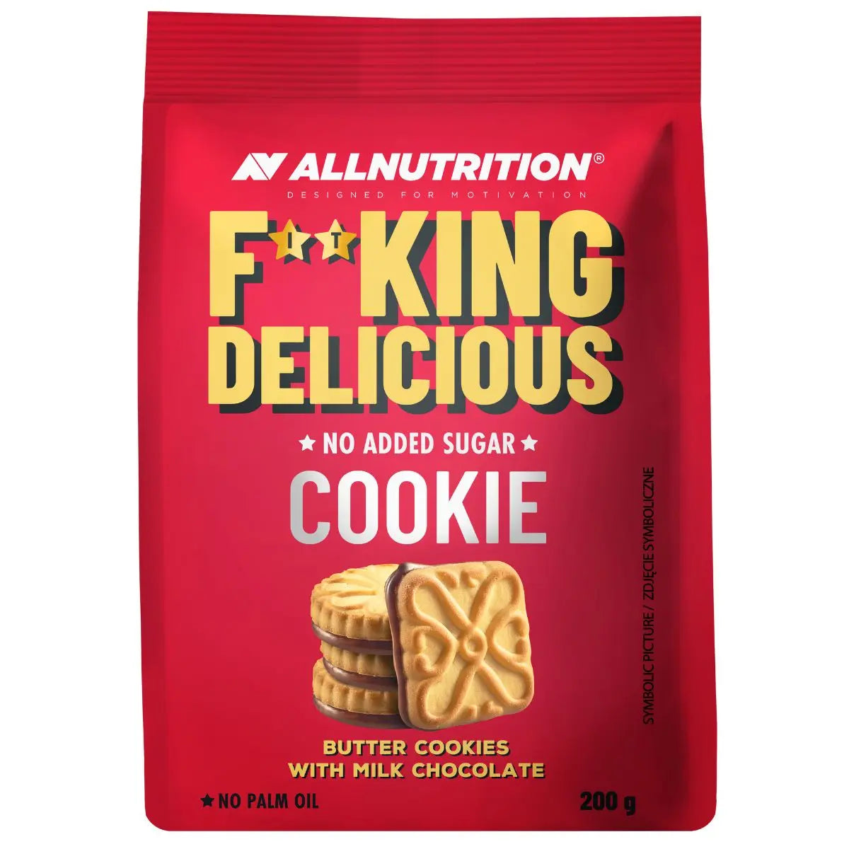 ALLNUTRITION FITKING DELICIOUS COOKIE CIASTKA MAŚLANE Z MLECZNĄ CZEKOLADĄ 200 g ALLNUTRITION