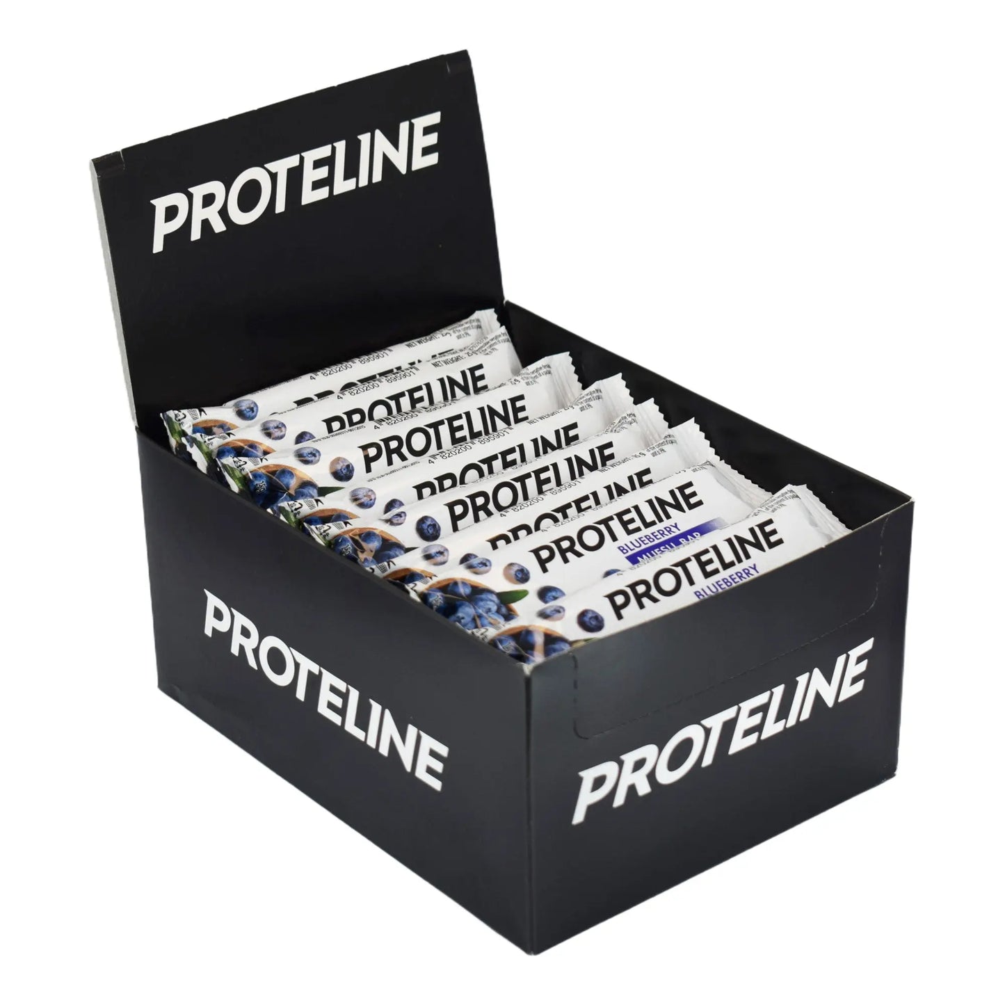 Baton – musli z borówkami, częściowo oblany polewą cukierniczą (25g) Baton proteinowy