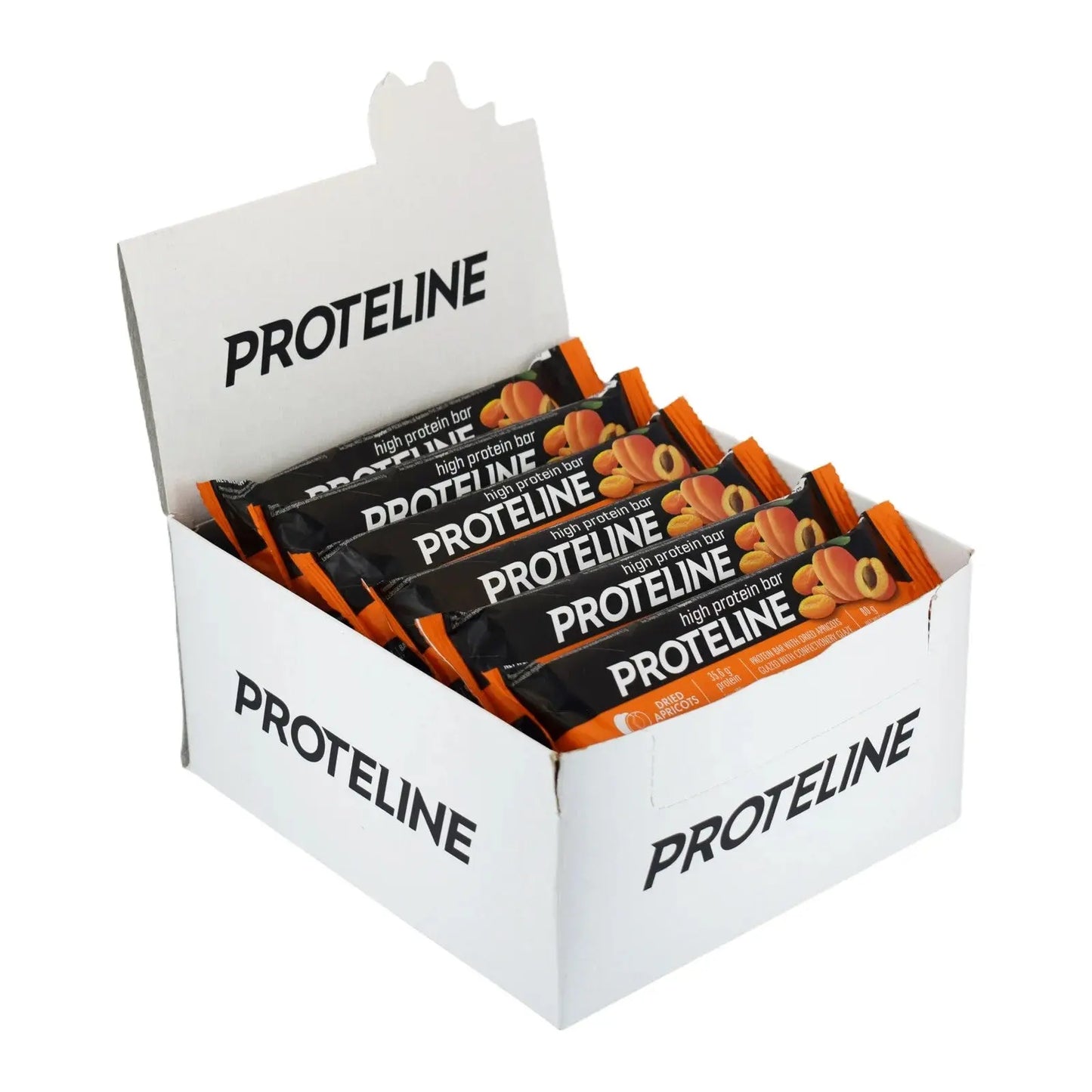 PROTELINE - Baton proteinowy z suszonymi morelami w polewie cukierniczej (80g) PROTELINE