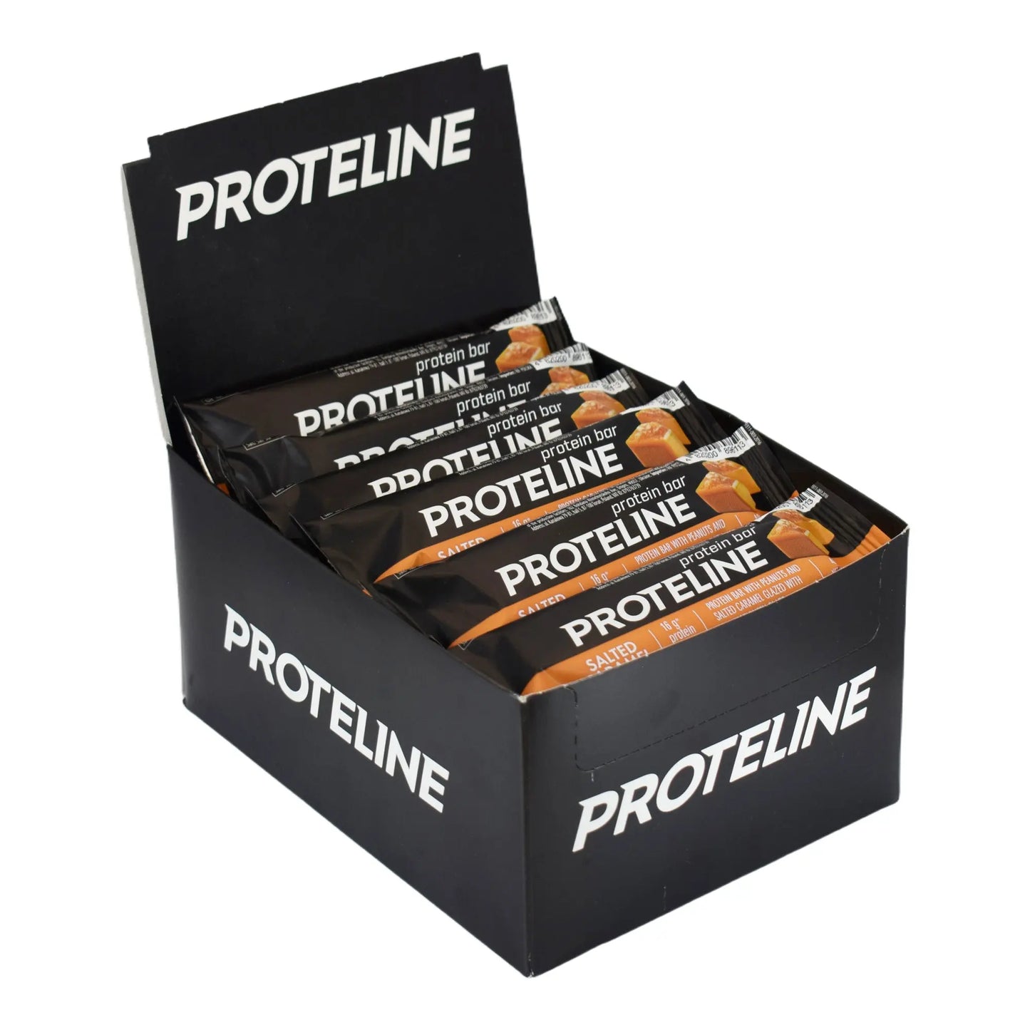 PROTELINE - Baton proteinowy z orzeszkami ziemnymi i solonym karmelem, oblany polewą cukierniczą (40g) PROTELINE