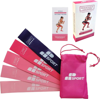 MP Sport Zestaw 5 mini gum oporowych w pętli - Różowy MP Sport
