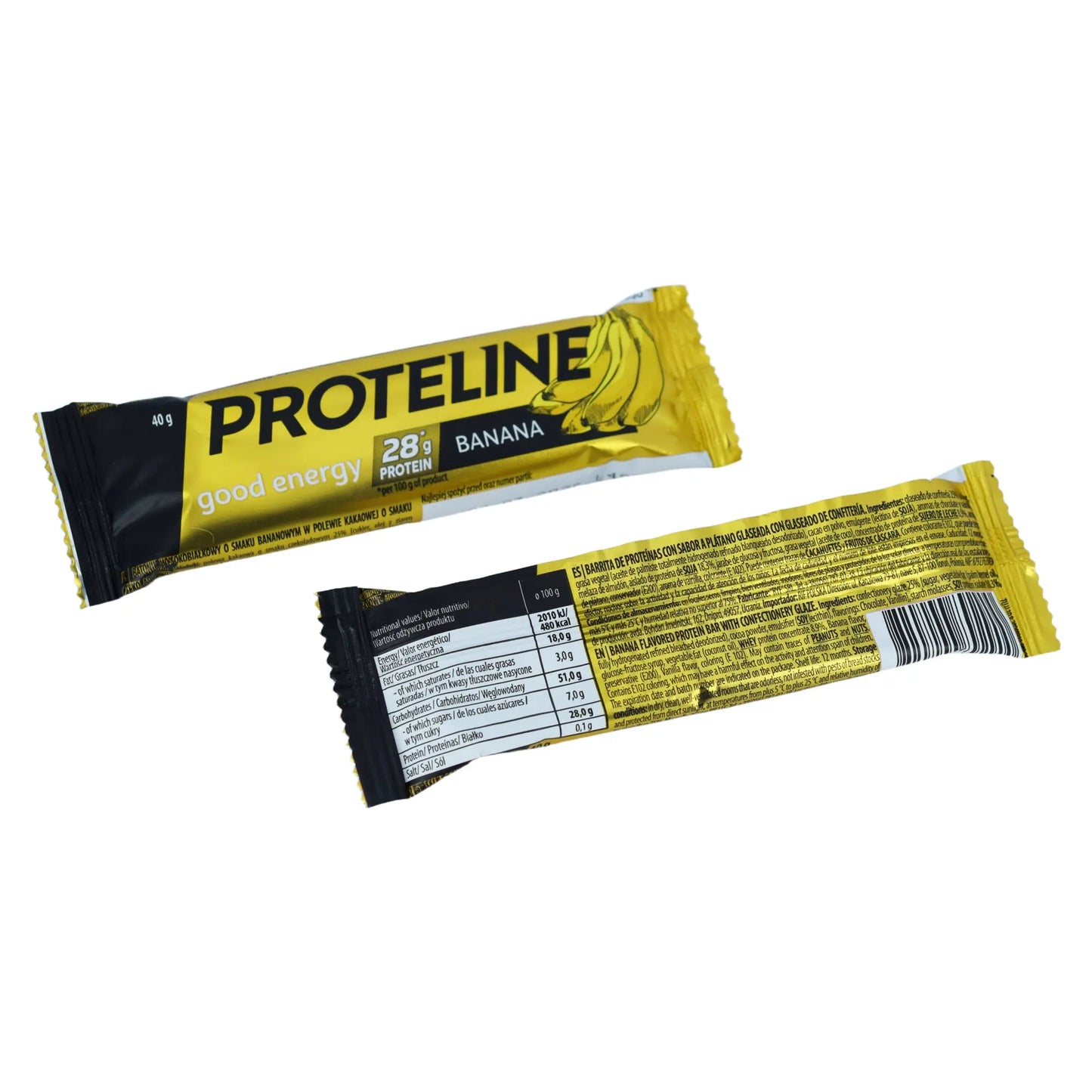 PROTELINE - Baton białkowy o smaku bananowym w polewie cukierniczej (40g) PROTELINE