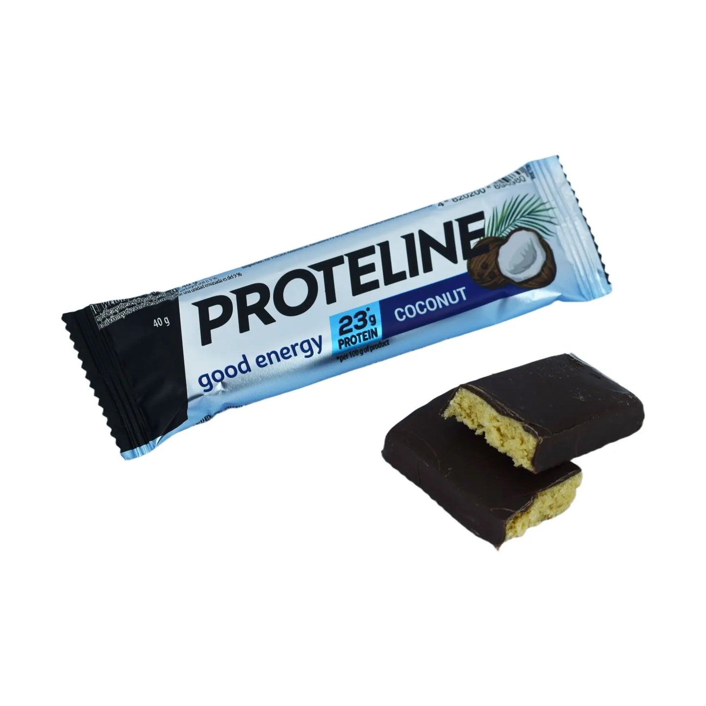PROTELINE - Baton proteinowy z kokosem, oblany polewą cukierniczą (40g) PROTELINE