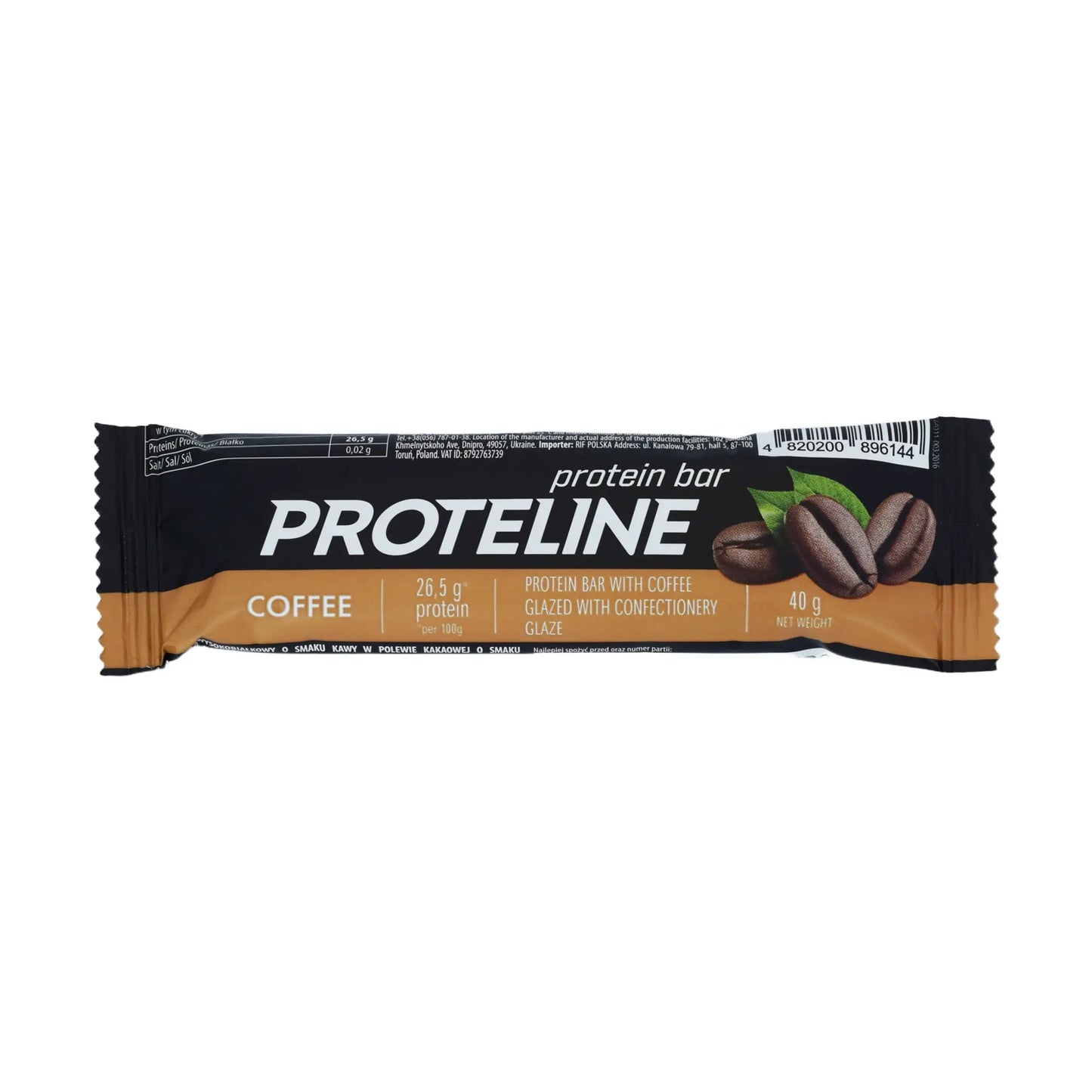PROTELINE - Baton proteinowy o smaku kawy w polewie cukierniczej (40 g) PROTELINE