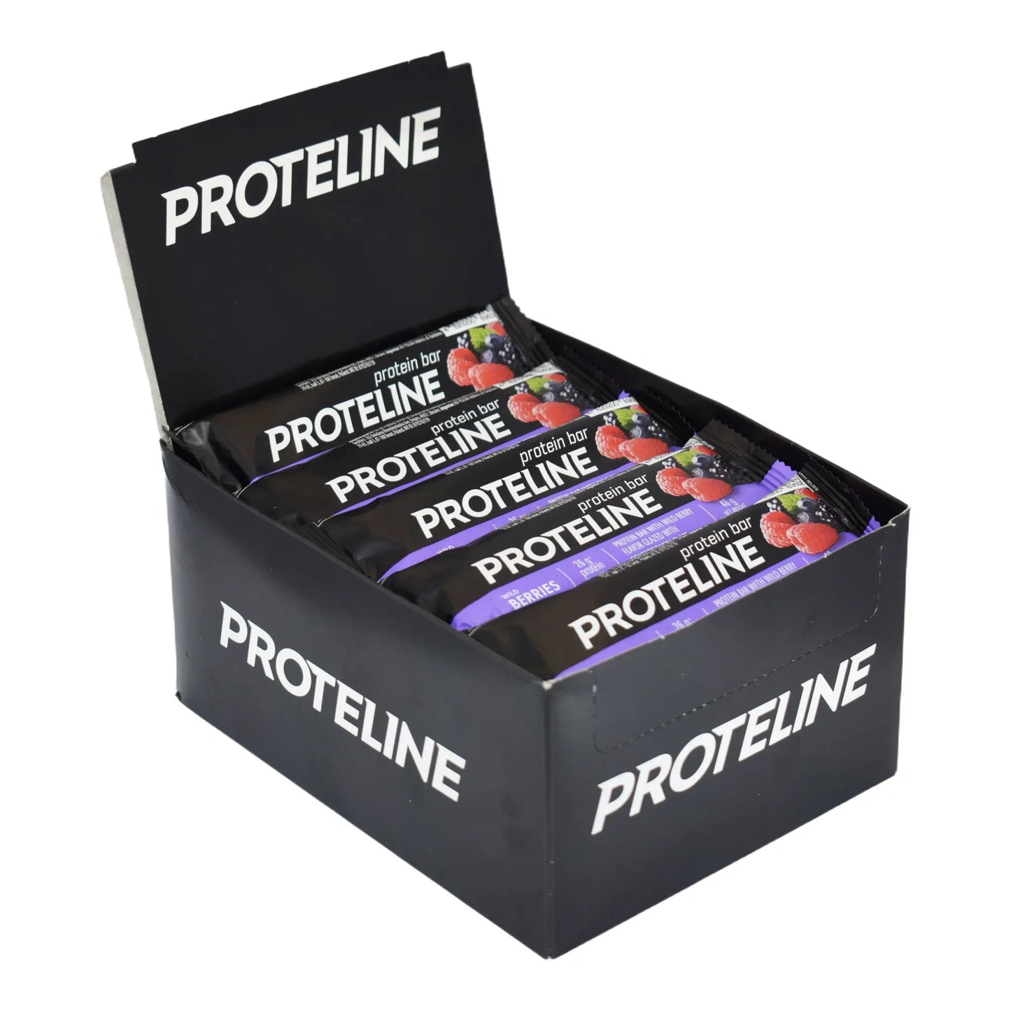 PROTELINE - Baton proteinowy o smaku leśnych owoców, oblany polewą cukierniczą (40g) PROTELINE