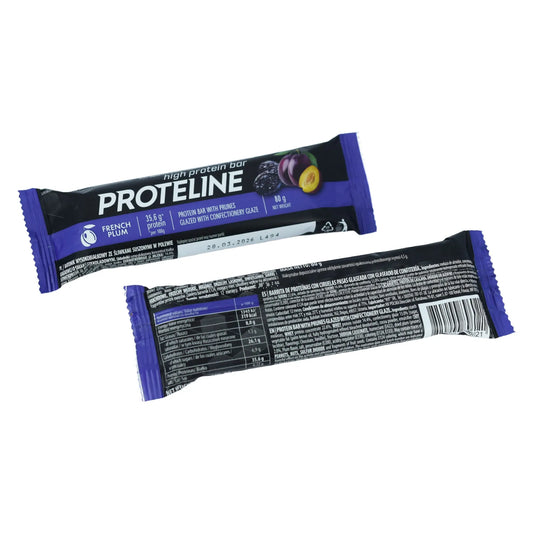 Baton proteinowy z suszonymi śliwkami w polewie cukierniczej (80 g) Baton proteinowy