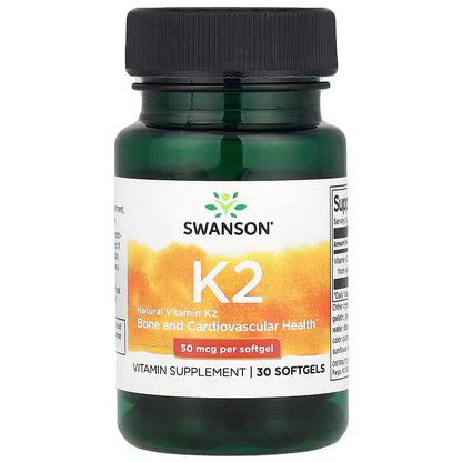 Swanson Naturalna witamina K2 50 mcg 30 kapsułek żelowych SWANSON