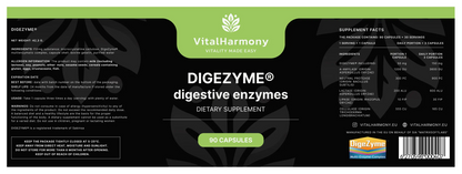 VitalHarmony DigeZyme® enzymy trawienne 90 kapsułek VitalHarmony